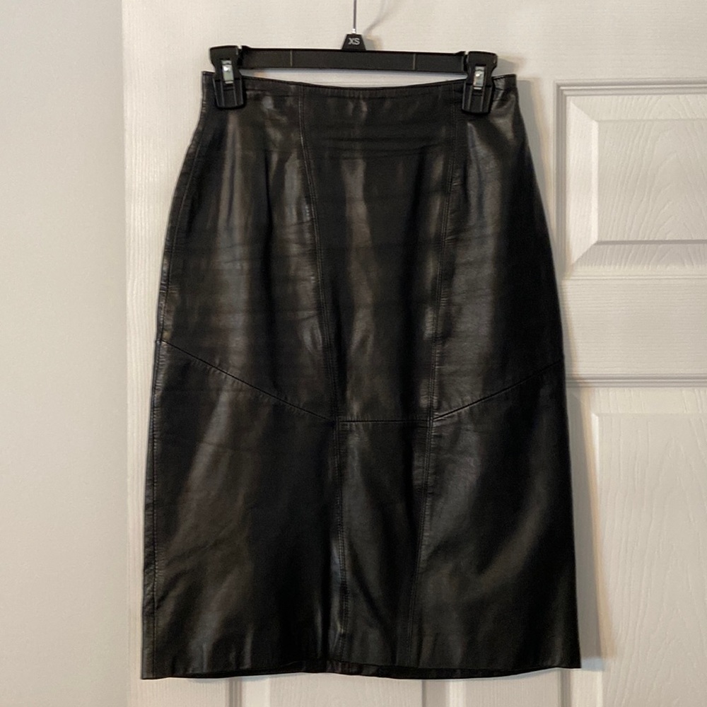 Wilson Black Leather Skirt
